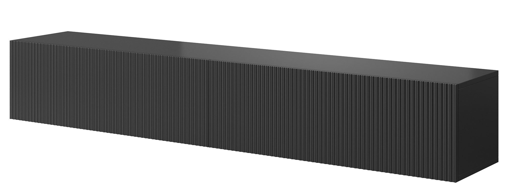 TV-Schrank Veldio mit gefräster Front 175 cm Schwarz, hängend