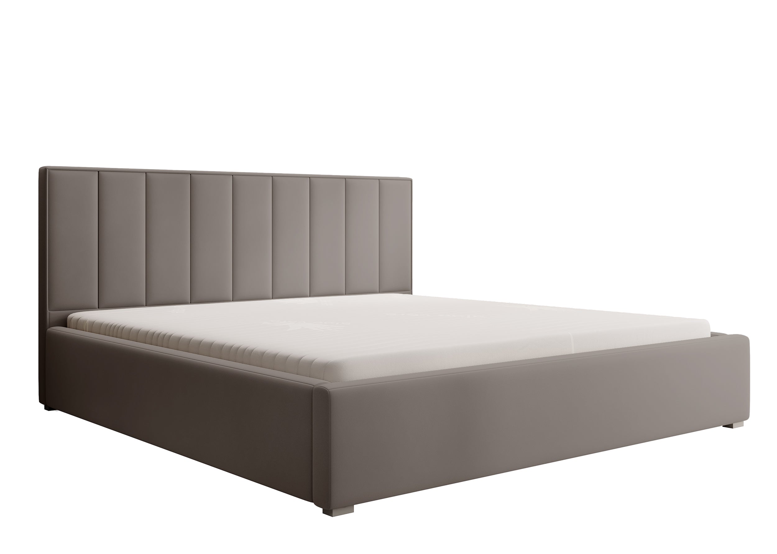 Polsterbett 200x200 cm Rinus beige aus hydrophobem Stoff