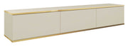 TV-Schrank Mucalma 175 cm beige mit goldenen Einsätzen