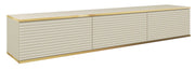 TV-Schrank Mucalma 175 cm beige mit goldenen Lamellen-Akzenten