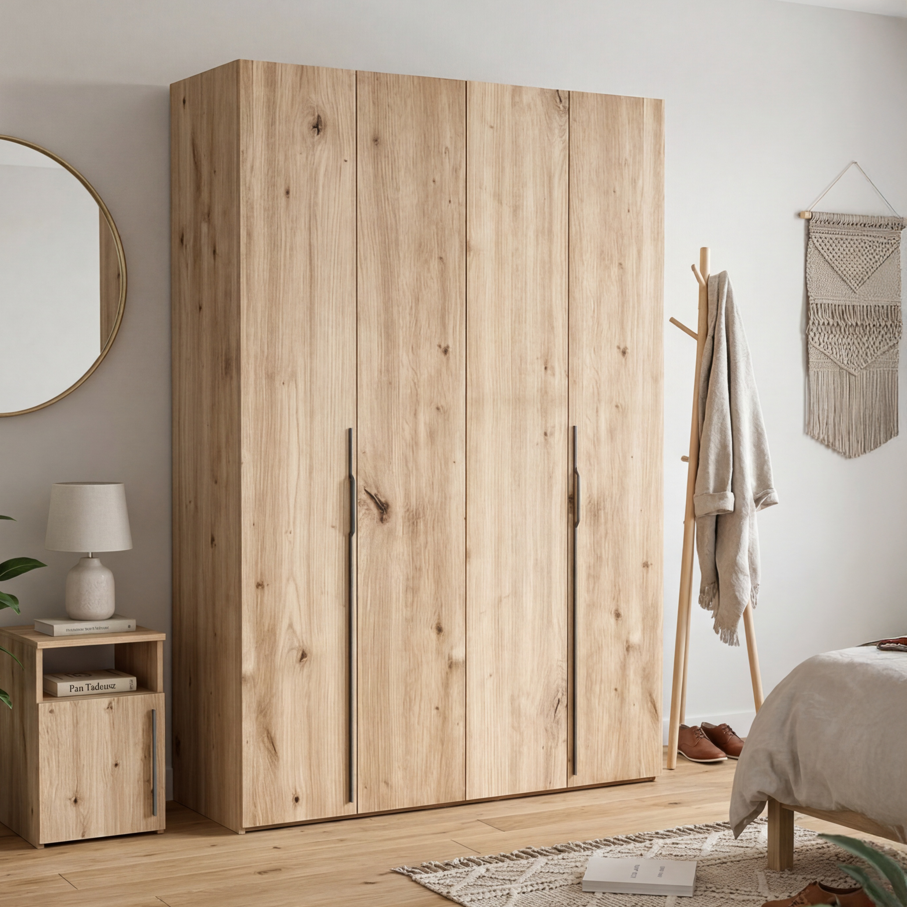 Zweiturige Bari-Garderobe mit drei Schubladen, 170 cm, Artisan-Eiche