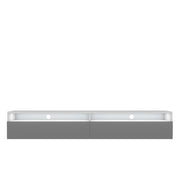 TV-Schrank Rednaw 180 cm Weiß matt / Grau Hochglanz mit Beleuchtung