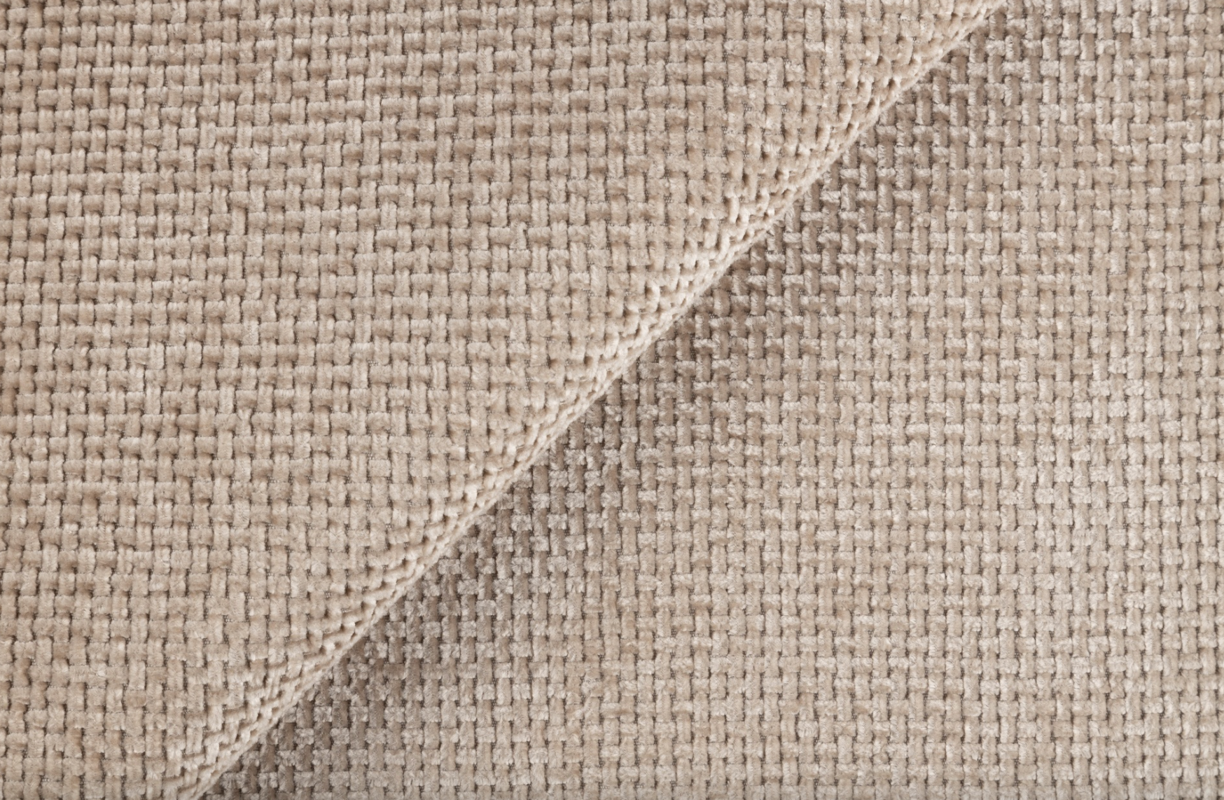 Dreisitziges Sofa Dandelino mit Schlafunktion, beige, hydrophobes Chenille