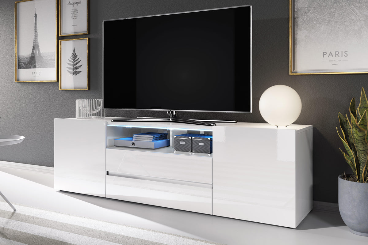 TV-Schrank Bros Weiß matt / Weiß glänzend