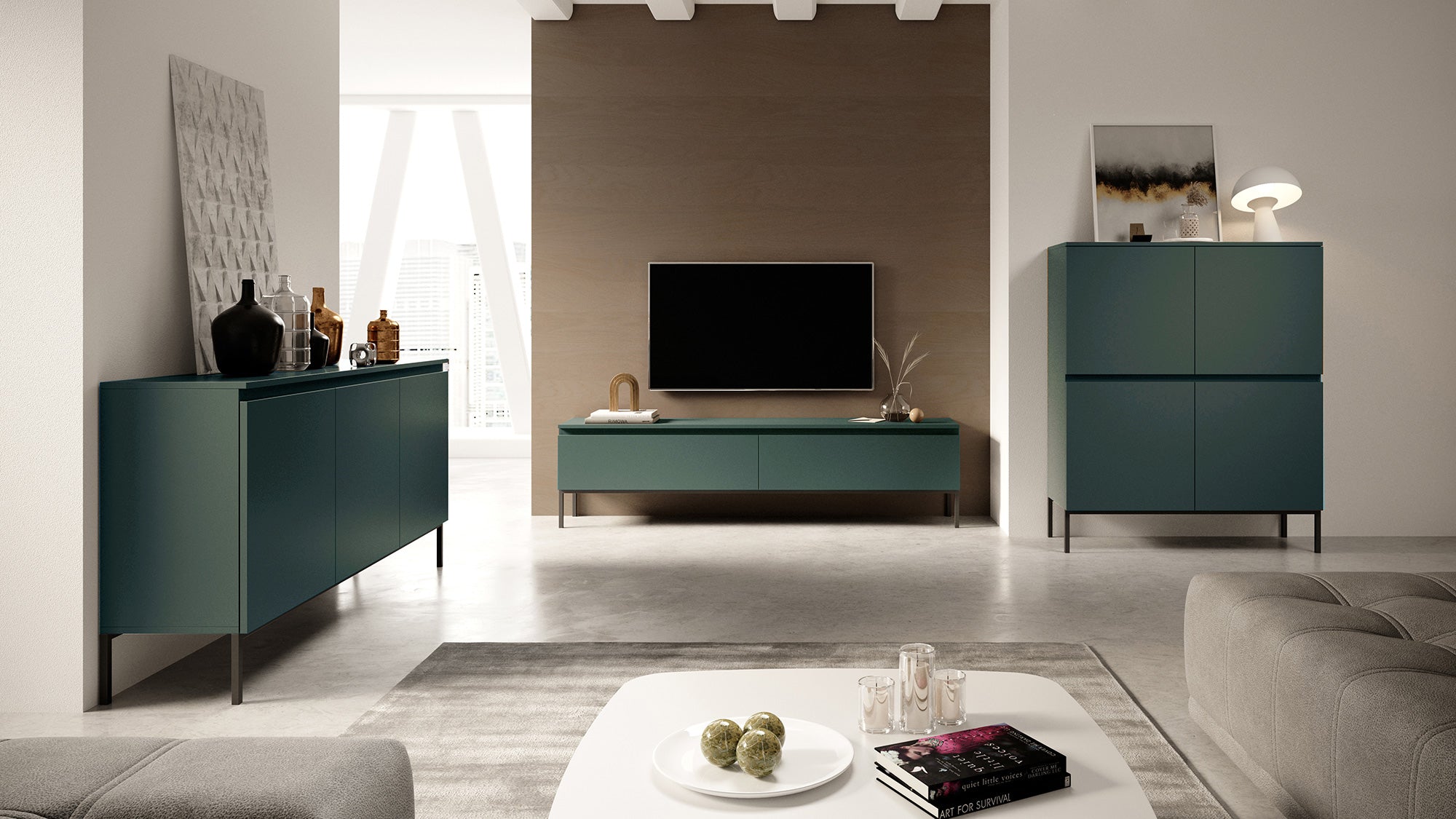 TV-Schrank Bemmi 150 cm Dunkelgrün