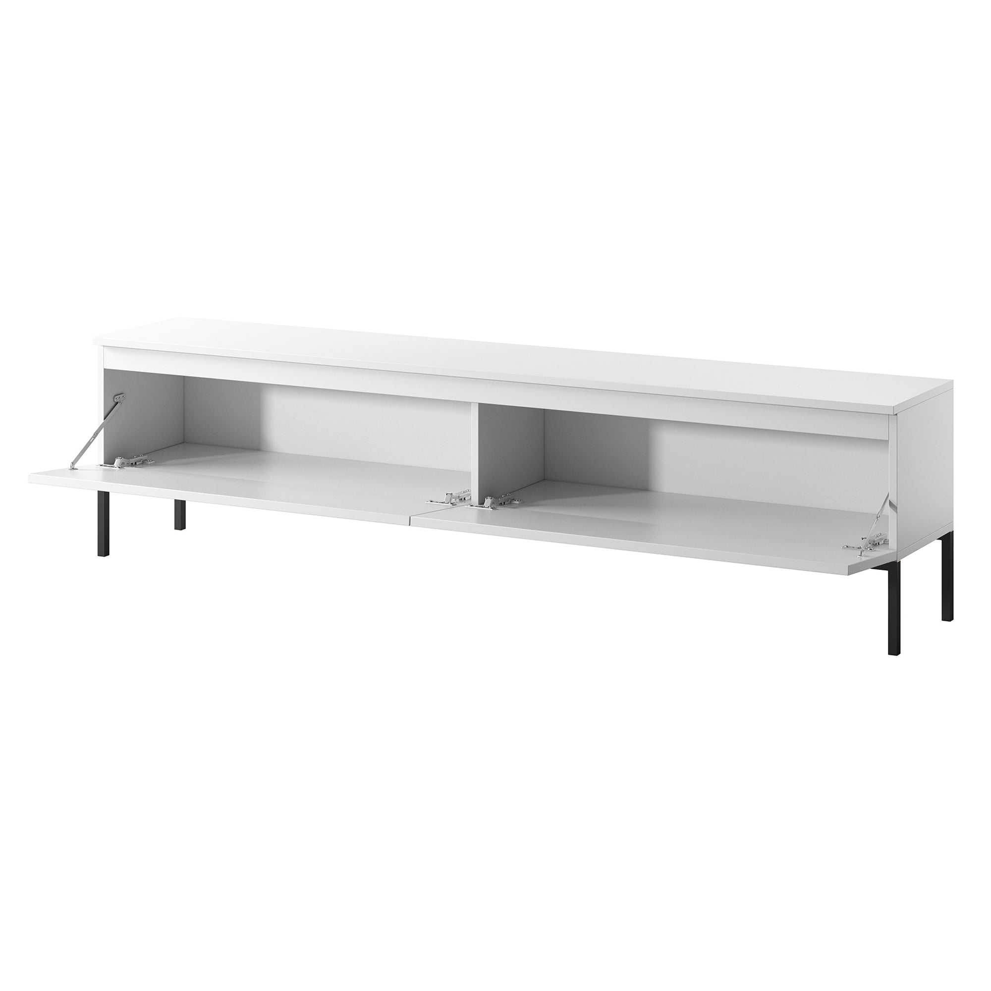TV-Schrank Bemmi 175 cm weiß mit schwarzen Beinen