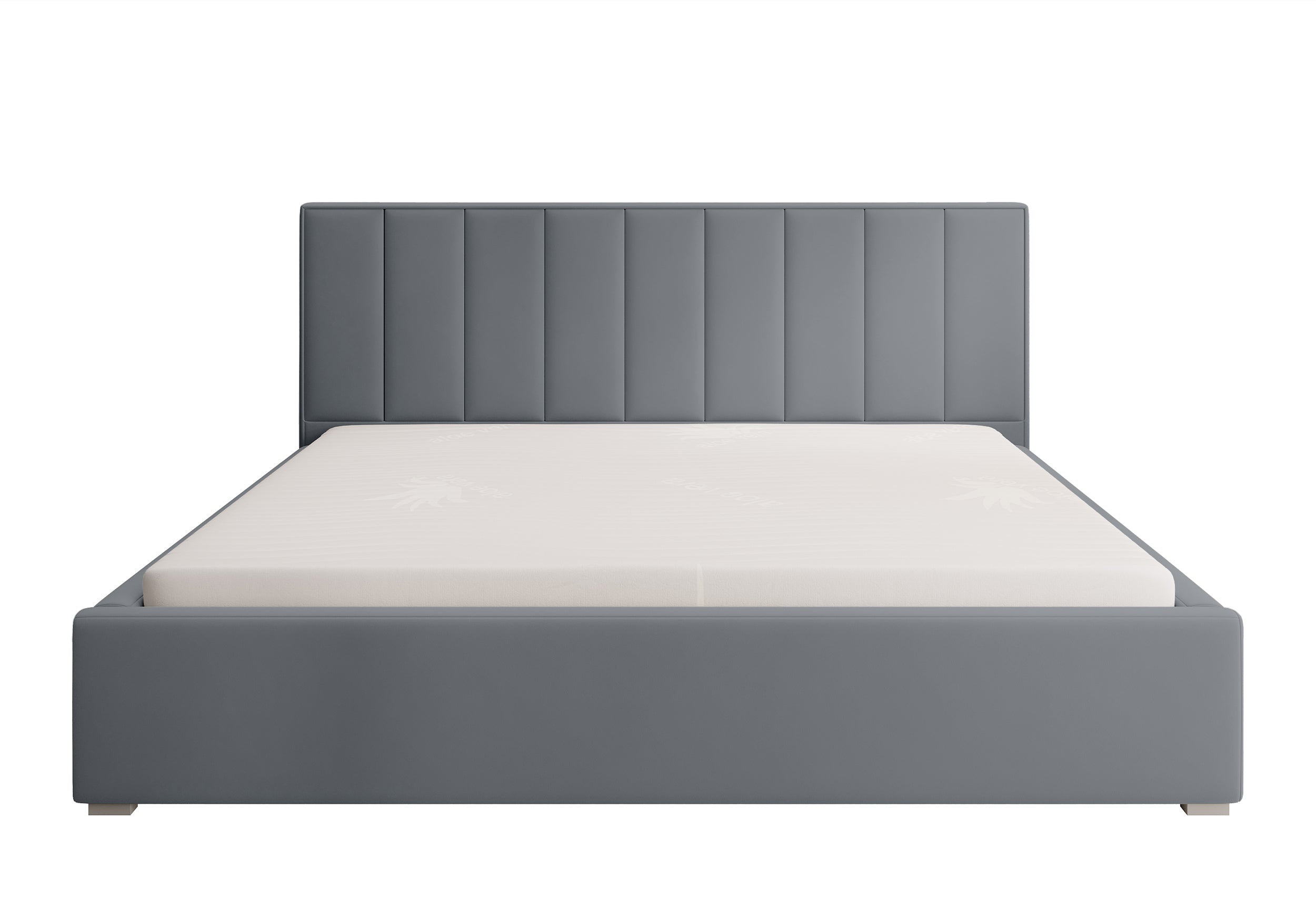 Gepolstertes Bett 160x200 cm Rinus mit Stauraum, grau, aus wasserabweisendem Stoff