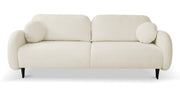 Ausklappbare Bafra Couch mit Schlaffunktion und Bettkasten, cremefarbener Cordstoff