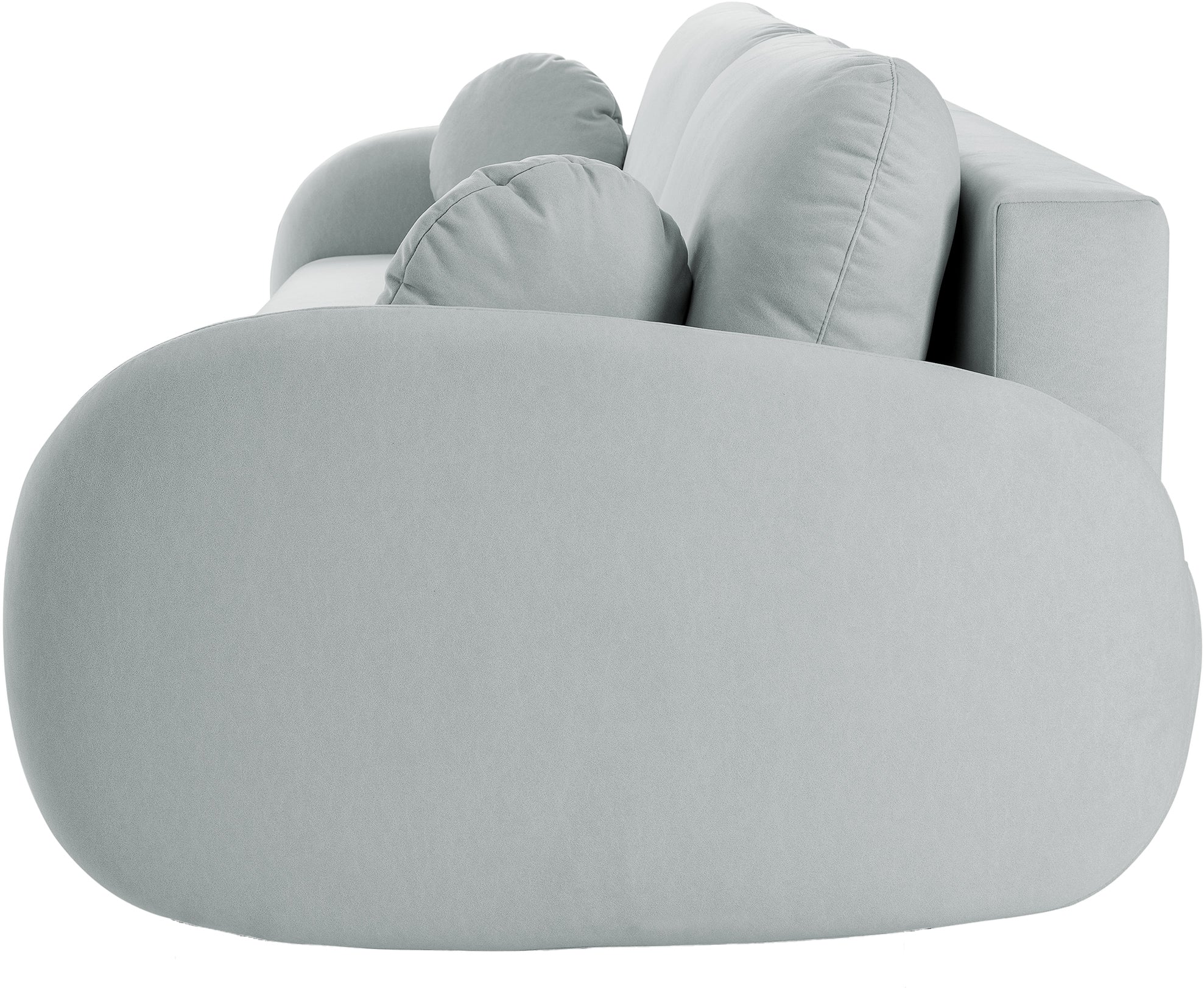 Ausklappbares Sofa Bafra mit Schlafunktion und Bettkasten, grauer Samt