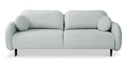 Ausklappbares Sofa Bafra mit Schlafunktion und Bettkasten, grauer Samt