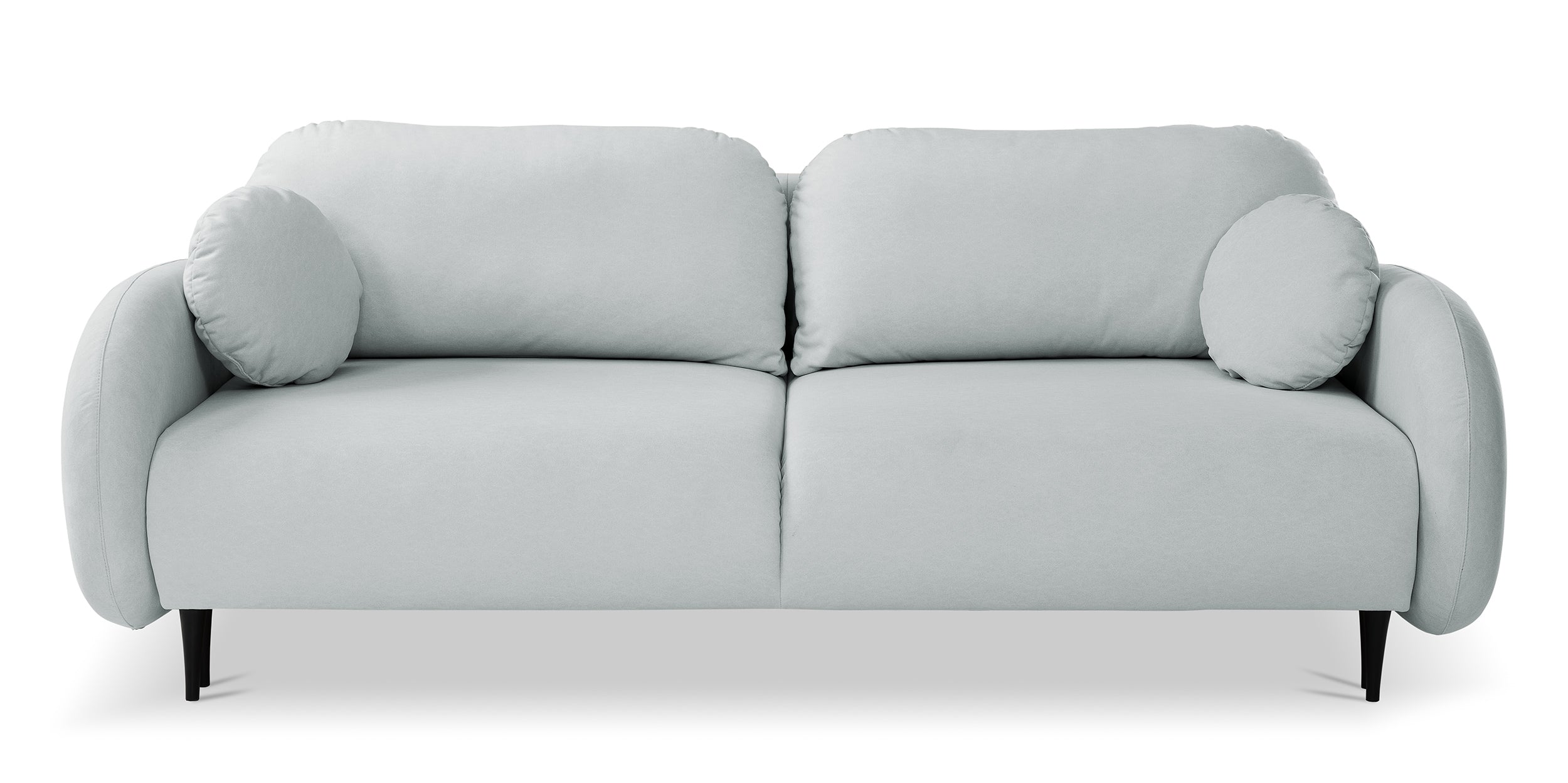 Ausklappbares Sofa Bafra mit Schlafunktion und Bettkasten, grauer Samt
