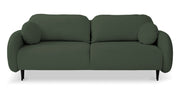 Ausziehbare Bafra-Sofa mit Schlaffunktion und Bettkasten, olivgrüner Samt