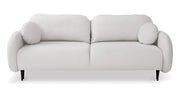 Schlafsofa Bafra mit Schlaffunktion und Bettkasten, cremefarbenes Samtvelours