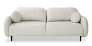 Ausziehbare Bafra-Sofa mit Schlaffunktion und Bettkasten, hellbeige Samt