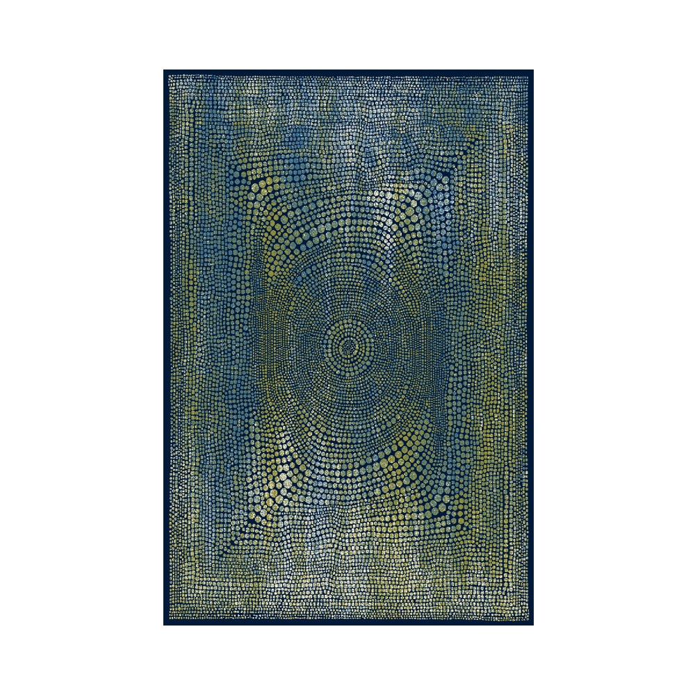 Teppich Basal Abstraktion 2 Grün mit Marineblau 133/190