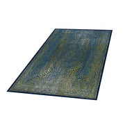 Teppich Basal Abstraktion 2 Grün mit Marineblau 133/190