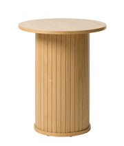 Runder Couchtisch Gativel 50 cm Lamellen natürliche Eiche