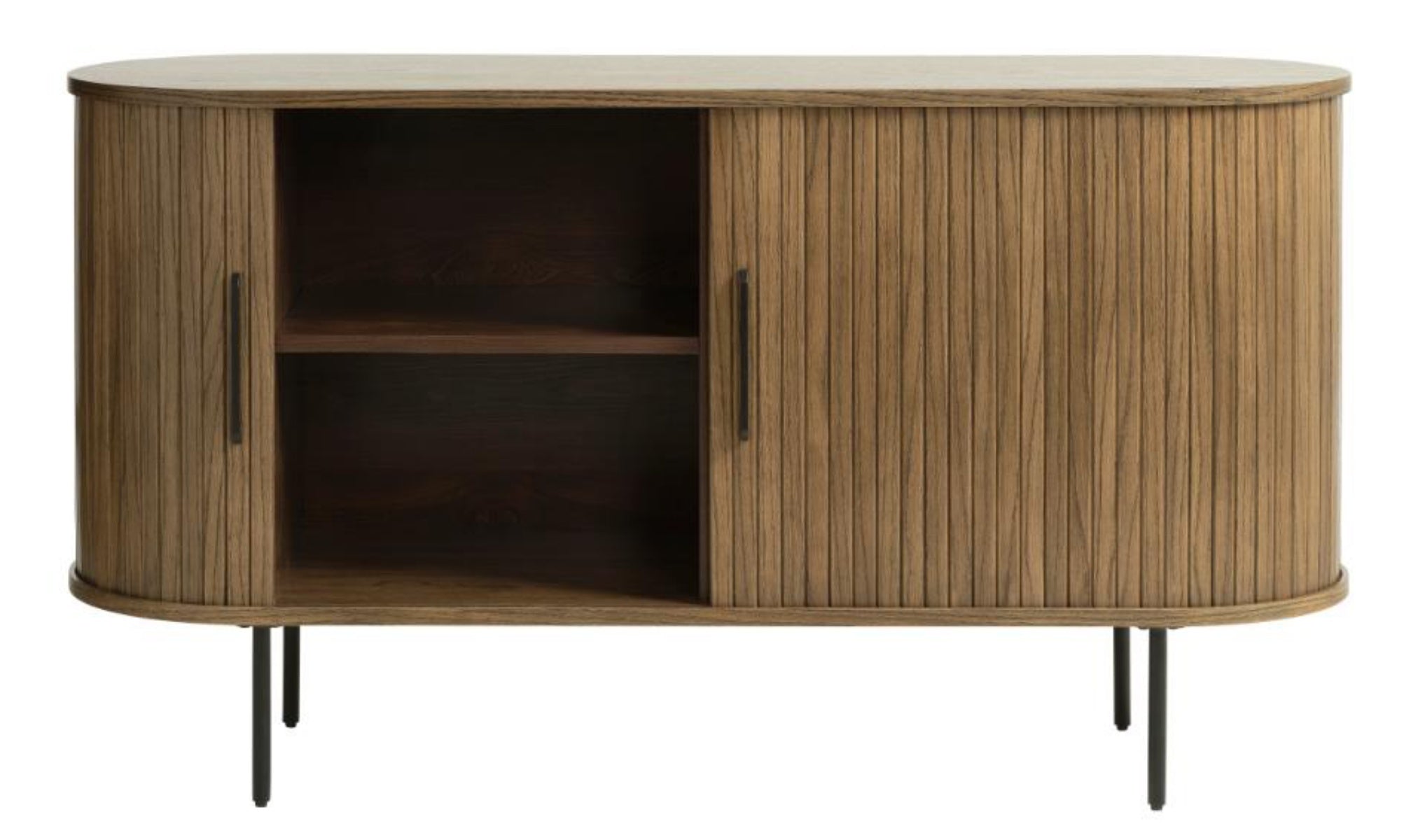 Kommode Gativel 140x76 cm Lamellen gebrannter Eichenholzton