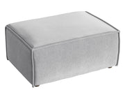 Hocker Copertino 65x90 cm hellgrauer hydrophober Samt