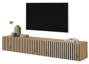 TV-Schrank Telire 175 cm Artisan-Eiche Lamellen mit schwarzen Einsätzen