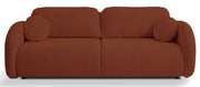 Dreisitziges ausklappbares Sofa Ovally mit Stauraum, kupferfarbenes Chenille