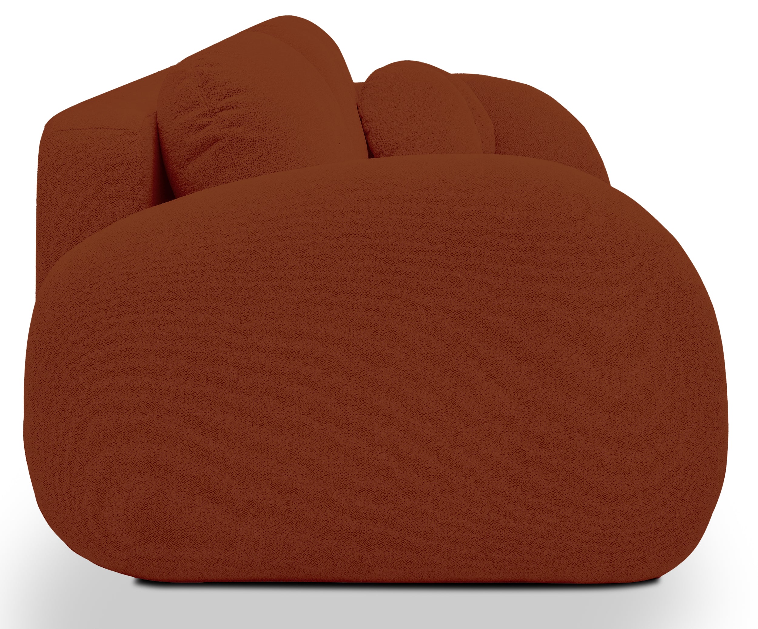Dreisitziges ausklappbares Sofa Ovally mit Stauraum, kupferfarbenes Chenille