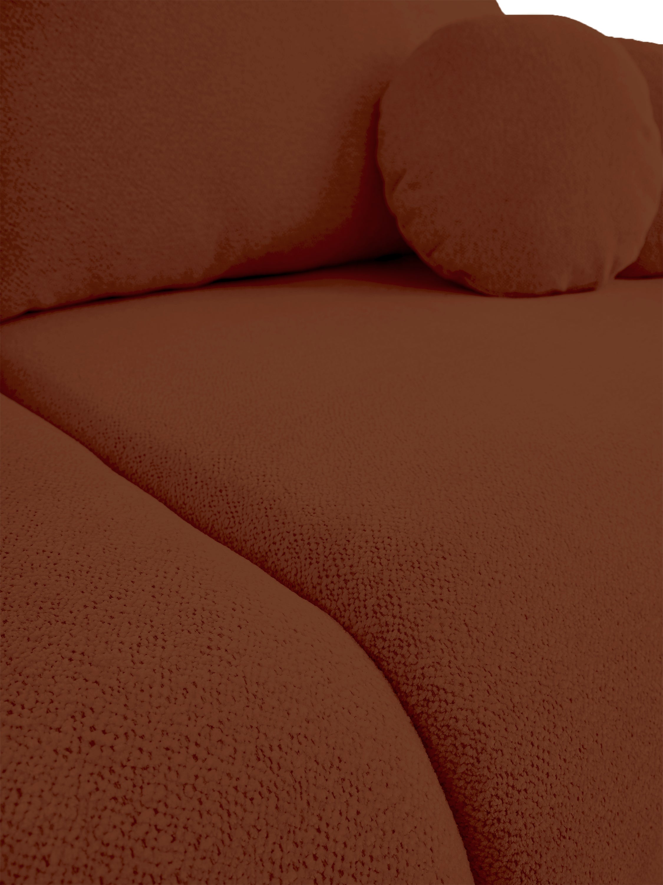 Dreisitziges ausklappbares Sofa Ovally mit Stauraum, kupferfarbenes Chenille