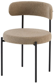 Polsterstuhl Femiss mit Bouclé-Stoff in Dunkelbeige