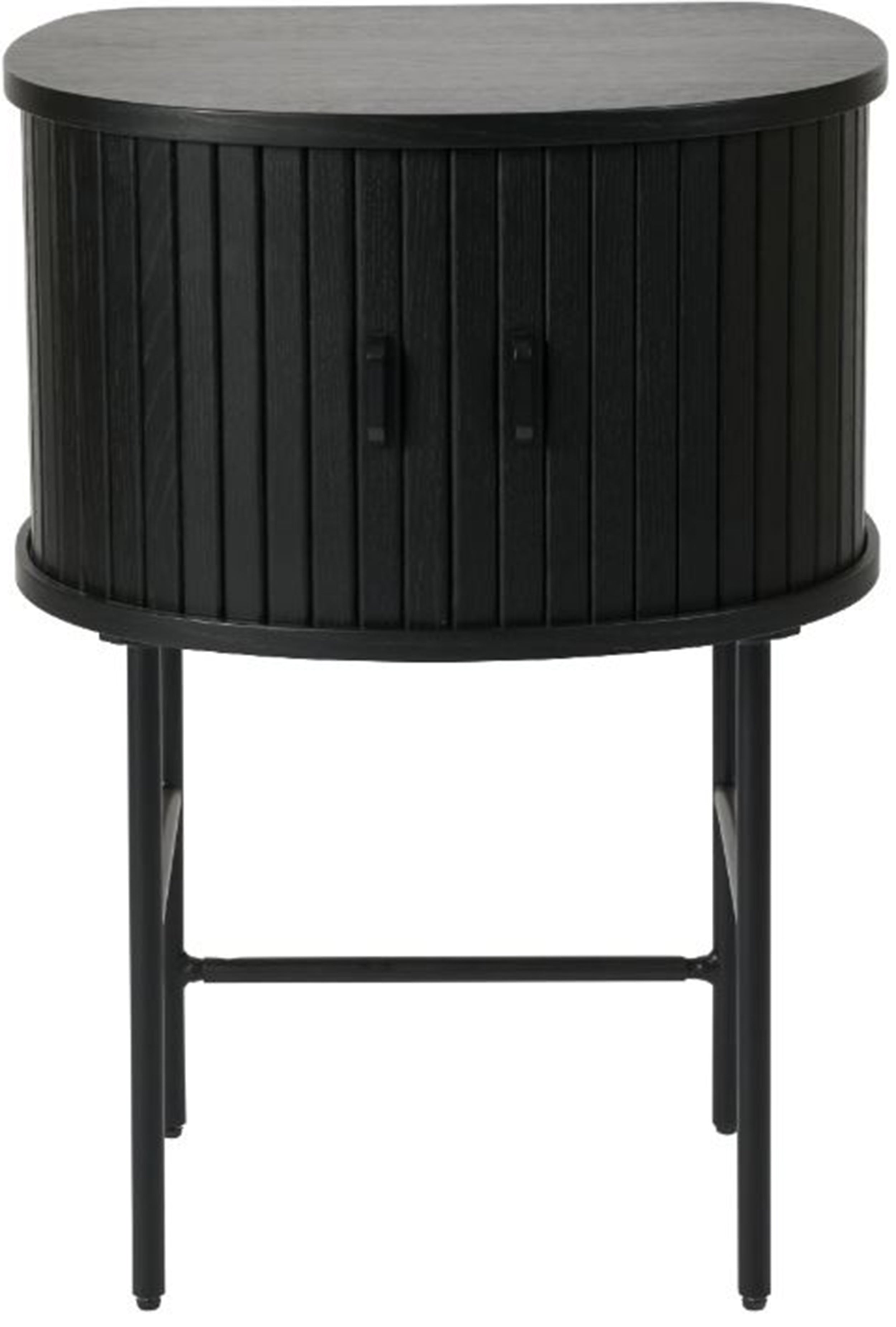 Nachttisch Gativel 50x70 cm Lamellen Eiche Schwarz