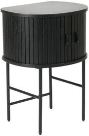 Nachttisch Gativel 50x70 cm Lamellen Eiche Schwarz