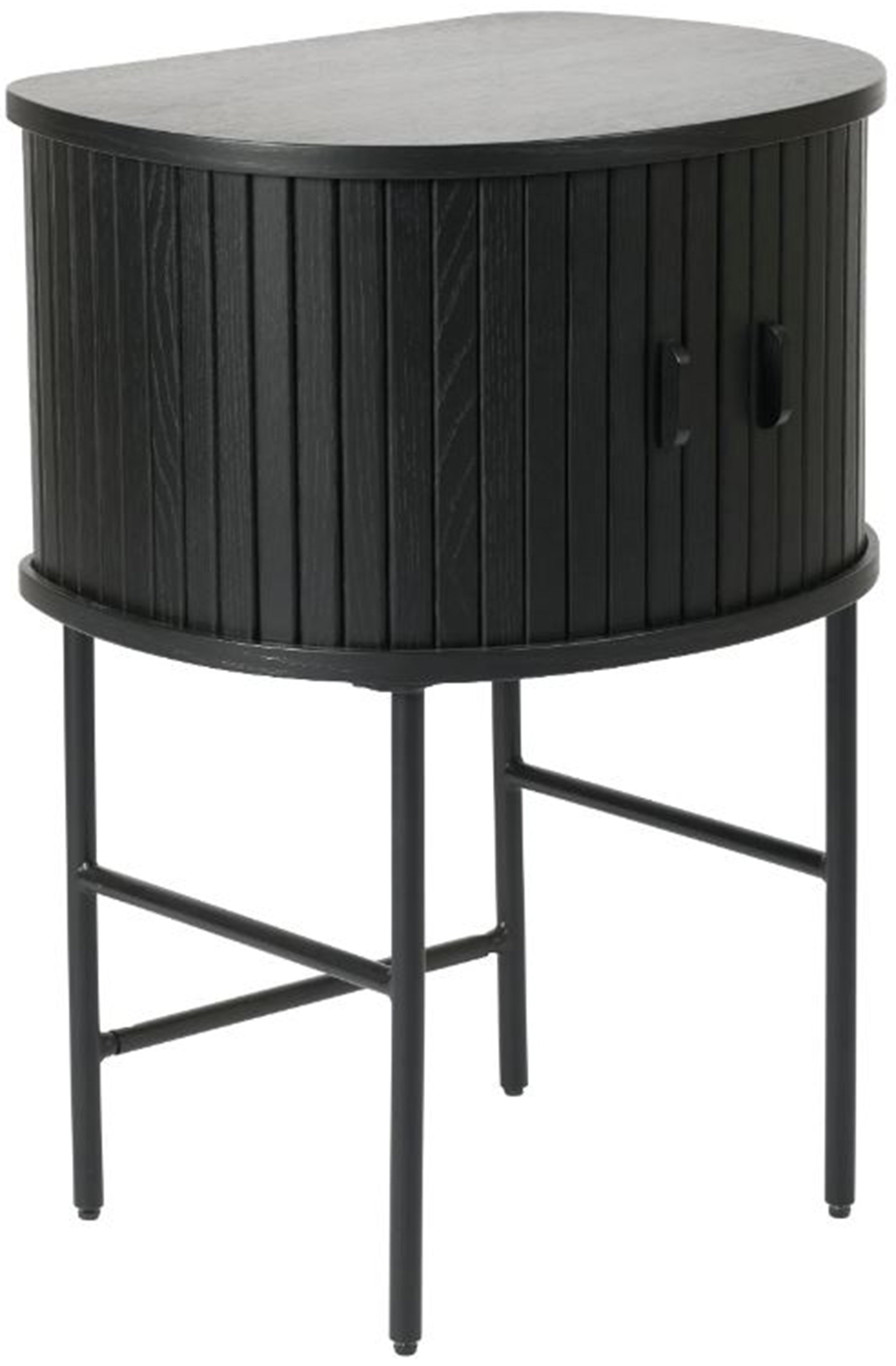 Nachttisch Gativel 50x70 cm Lamellen Eiche Schwarz