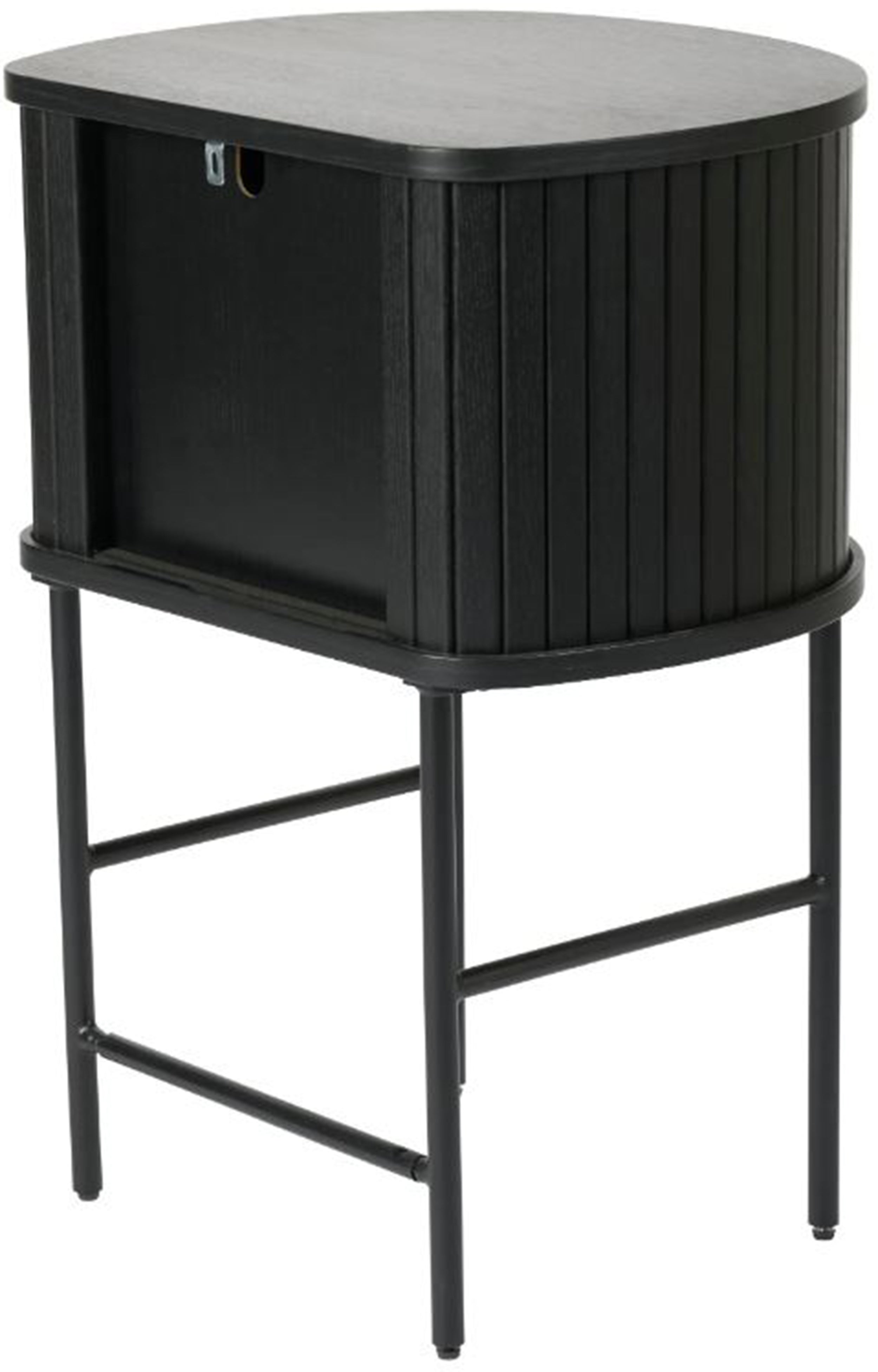 Nachttisch Gativel 50x70 cm Lamellen Eiche Schwarz