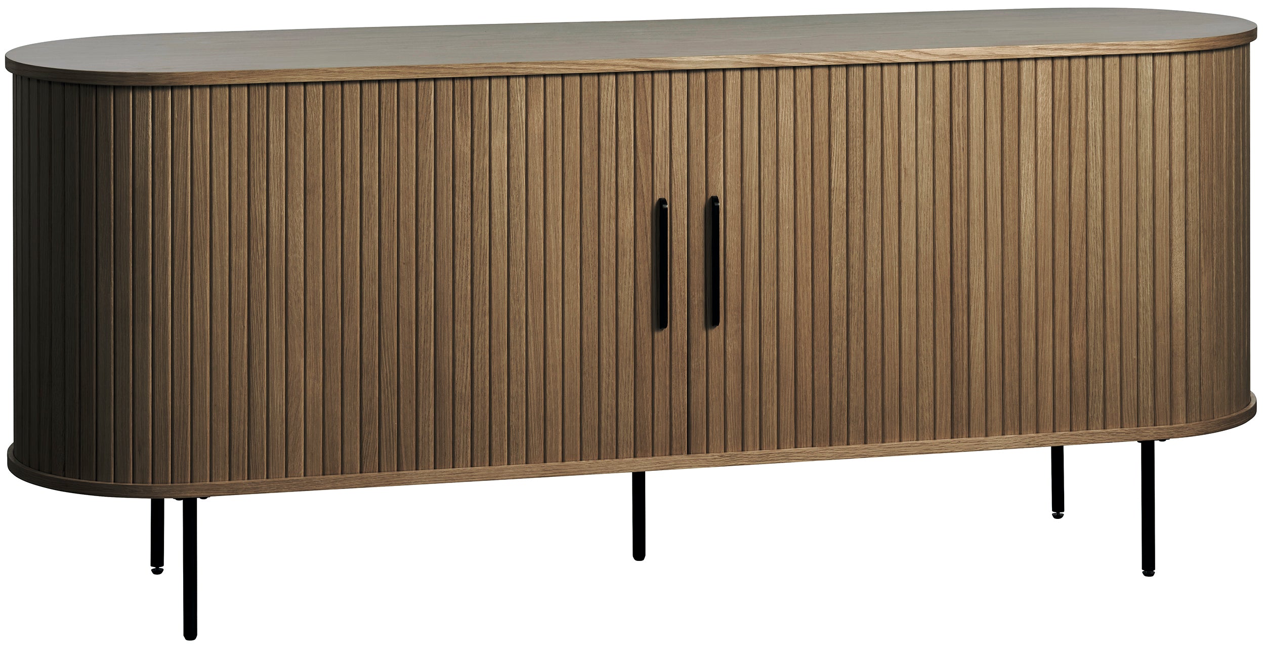 Kommode Gativel 180x76 cm Lamellen in gebranntem Eichenholz