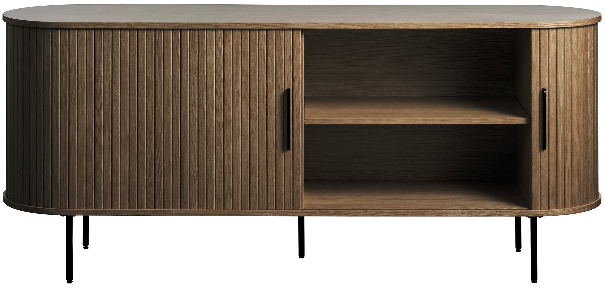 Kommode Gativel 180x76 cm Lamellen in gebranntem Eichenholz