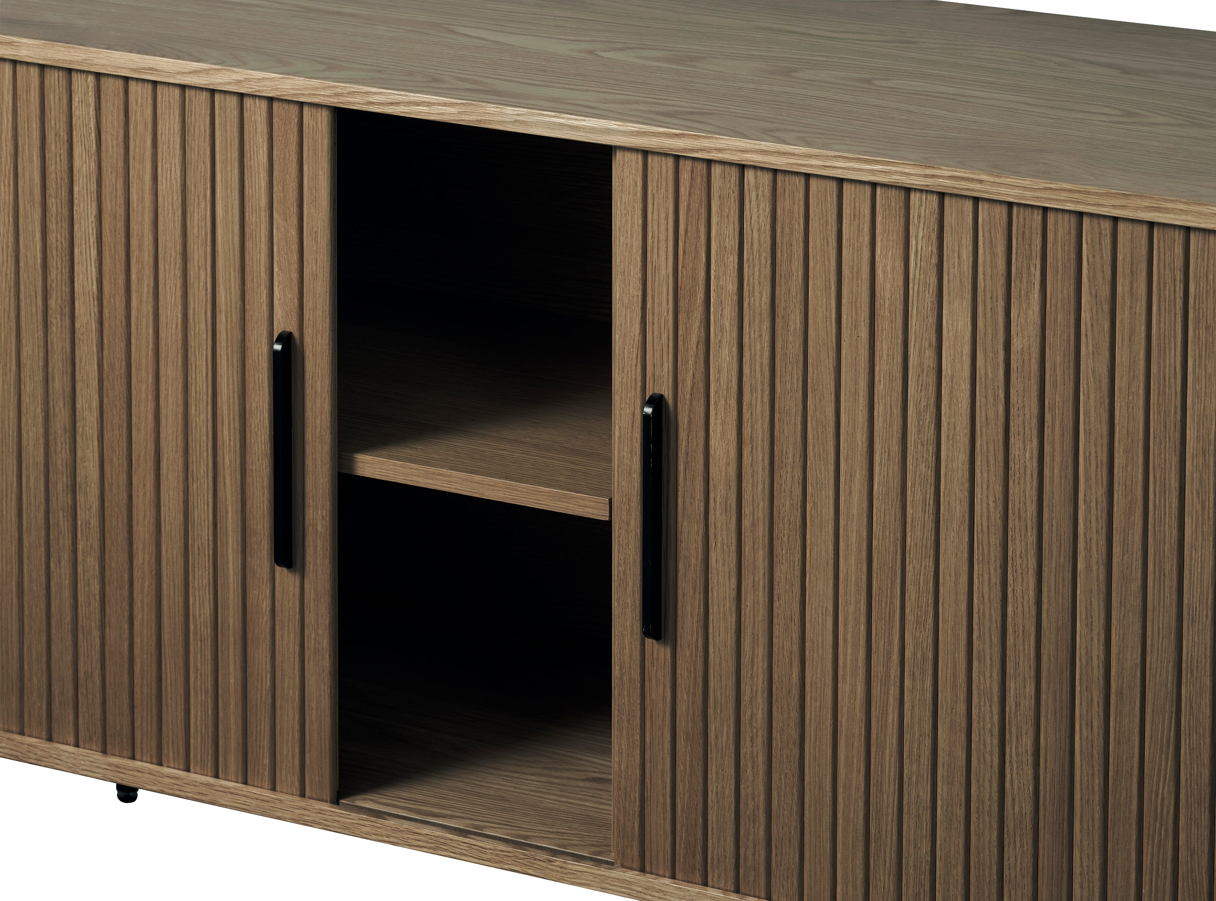 Kommode Gativel 180x76 cm Lamellen in gebranntem Eichenholz