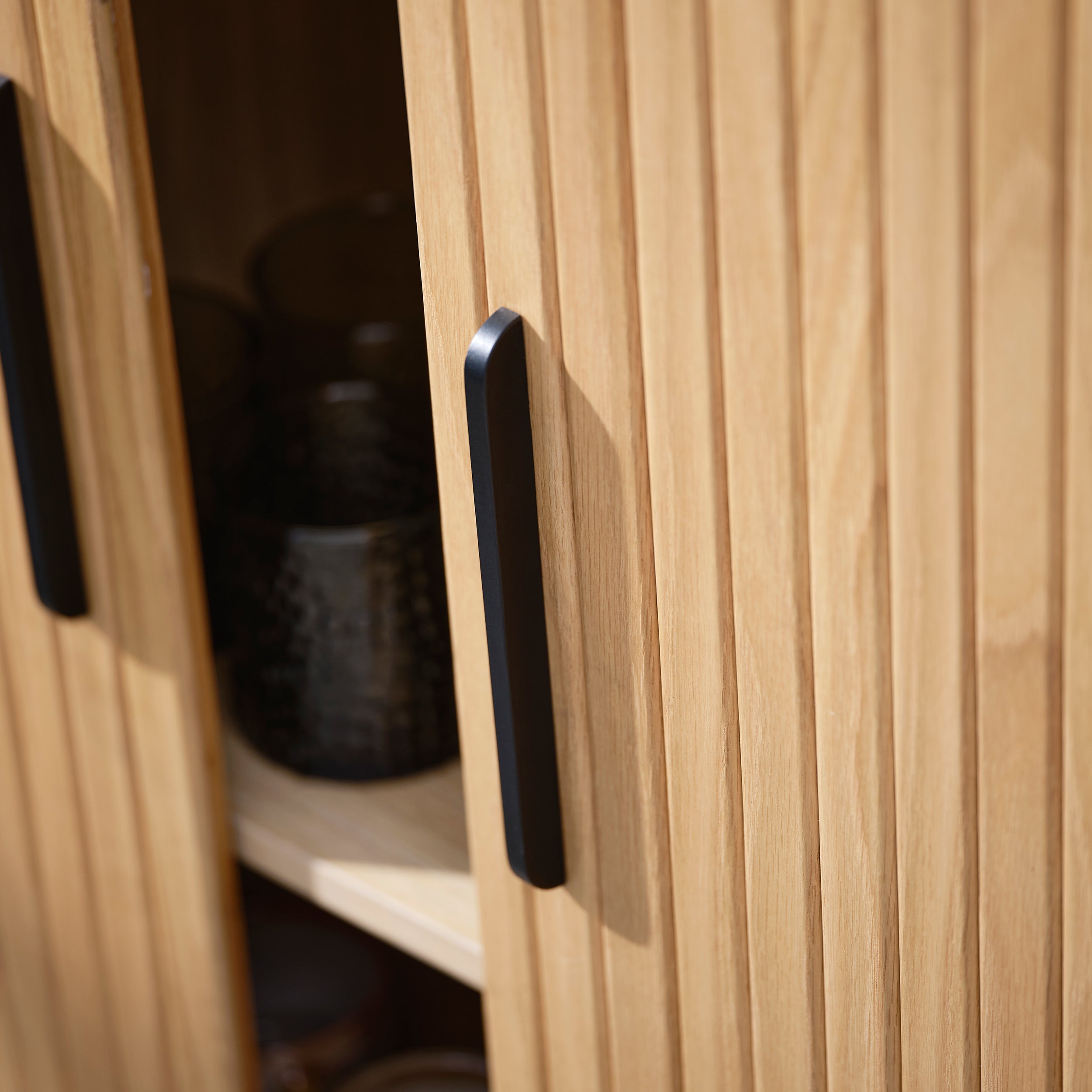 TV-Schrank Gativel 180 cm Lamellen Eiche Natur