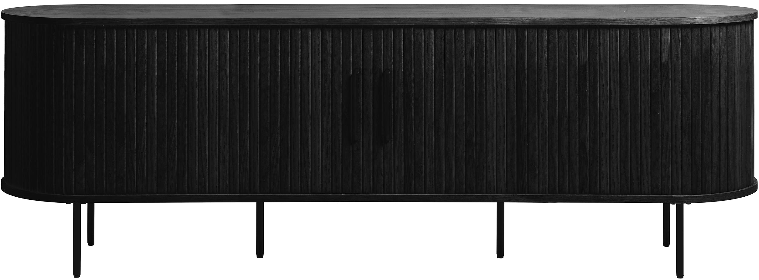 TV-Schrank Gativel 180 cm Lamellen Eiche Schwarz