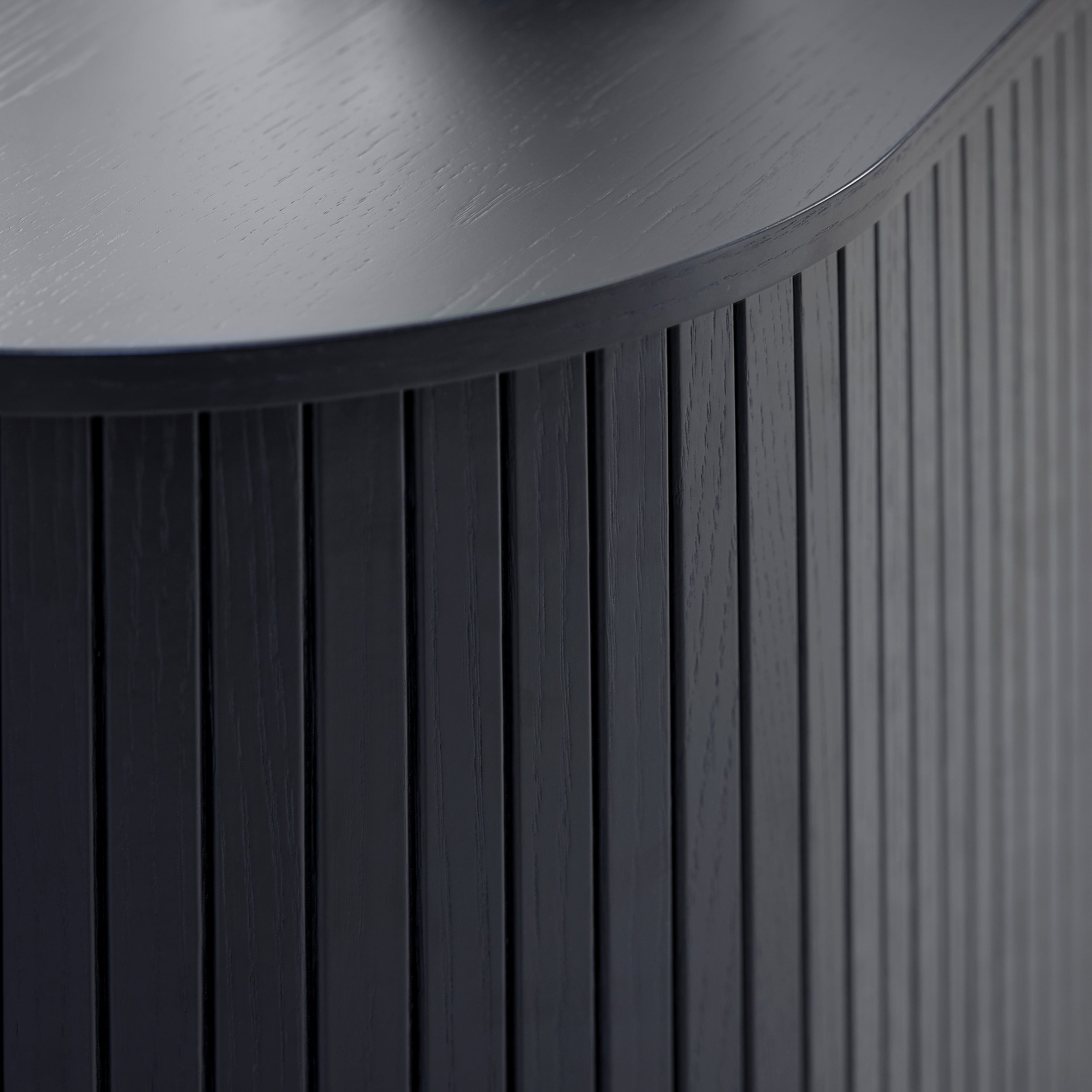 TV-Schrank Gativel 180 cm Lamellen Eiche Schwarz