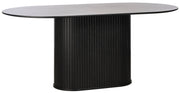 Ovaler Tisch Gativel 95x180 Eiche Schwarz