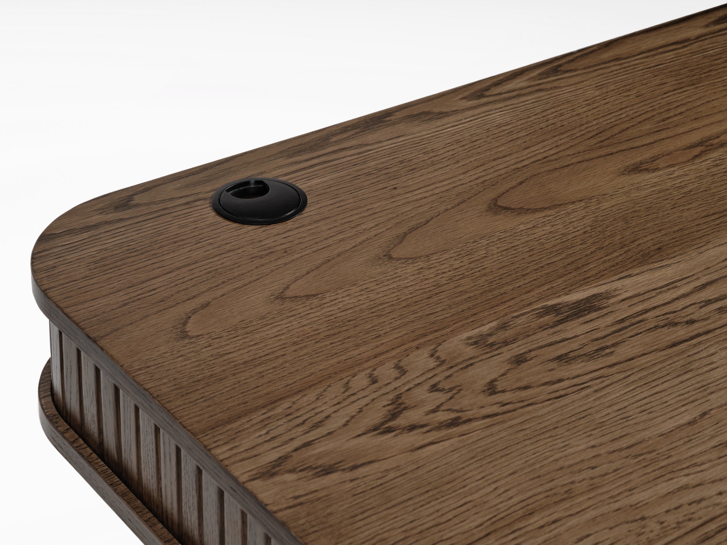Schreibtisch Gativel 120x60 cm Lamellen in gebranntem Eichenholz