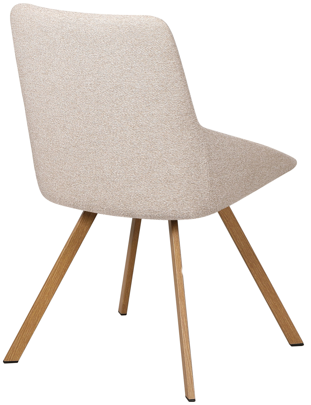 Drehbarer gepolsterter Stuhl Yanii in Beige Bouclé auf natürlicher Eichenbasis