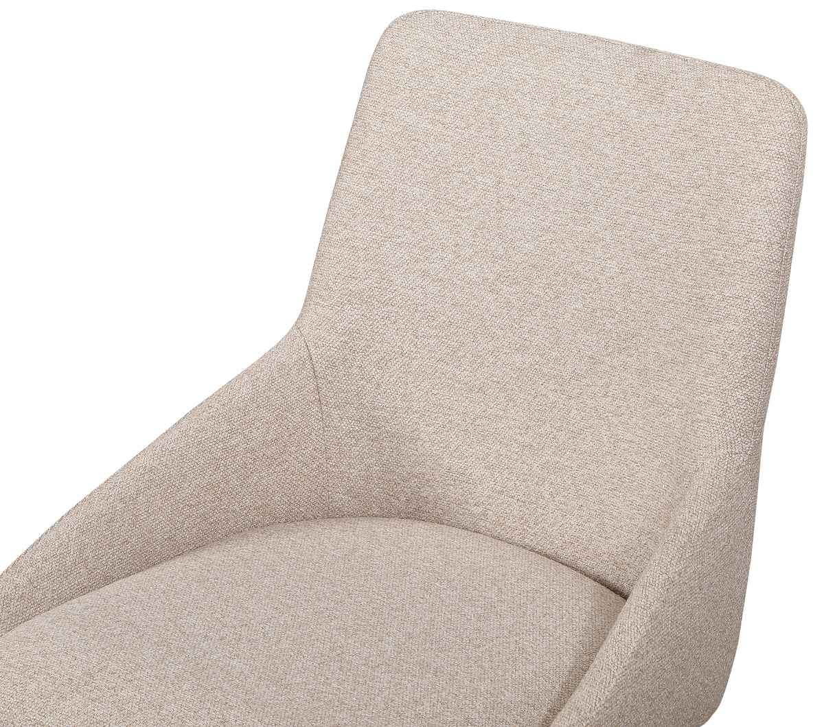 Drehbarer gepolsterter Stuhl Yanii in Beige Bouclé auf natürlicher Eichenbasis