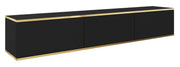 TV-Schrank Mucalma 175 cm schwarz mit goldenen Einsätzen
