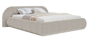 Polsterbett 180x200 cm Shels Low in grau-beige, dicker Cordstoff