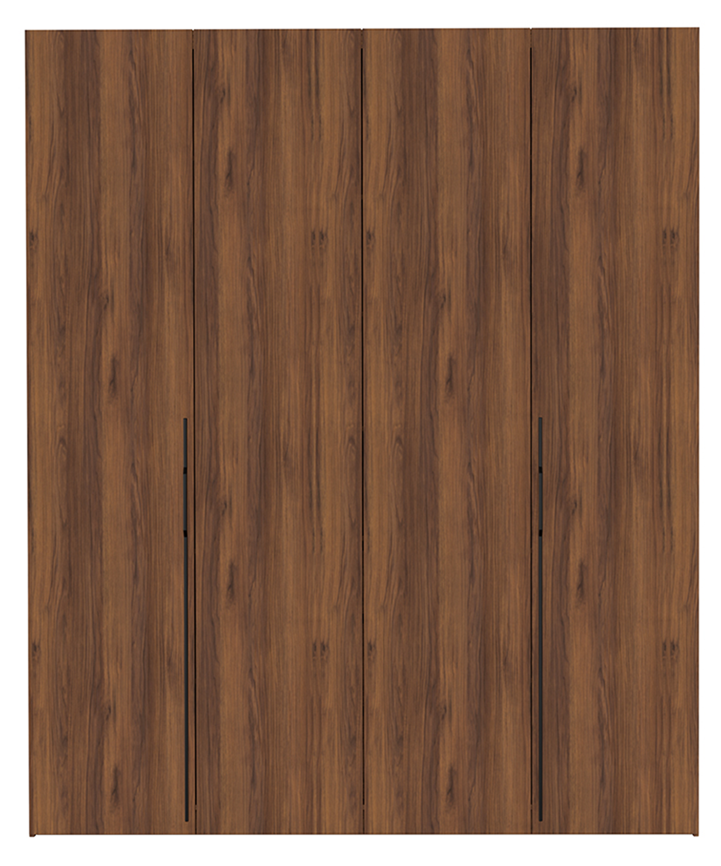 Zweiflügeliger Schrank Bari mit drei Schubladen, 200 cm, Walnuss Warmia