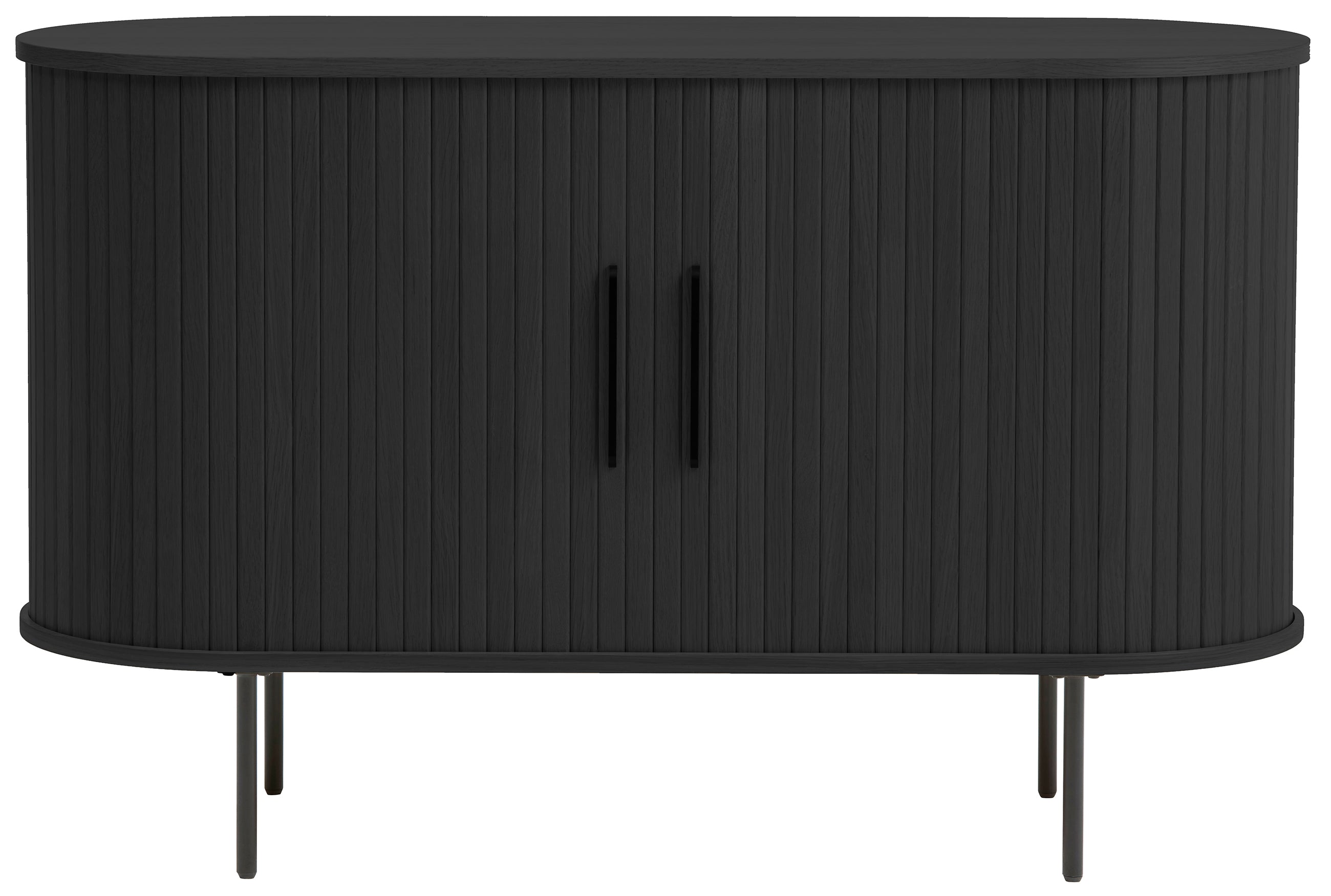 Kommode Gativel 120 cm Lamellen Eiche Schwarz