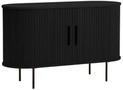 Kommode Gativel 120 cm Lamellen Eiche Schwarz
