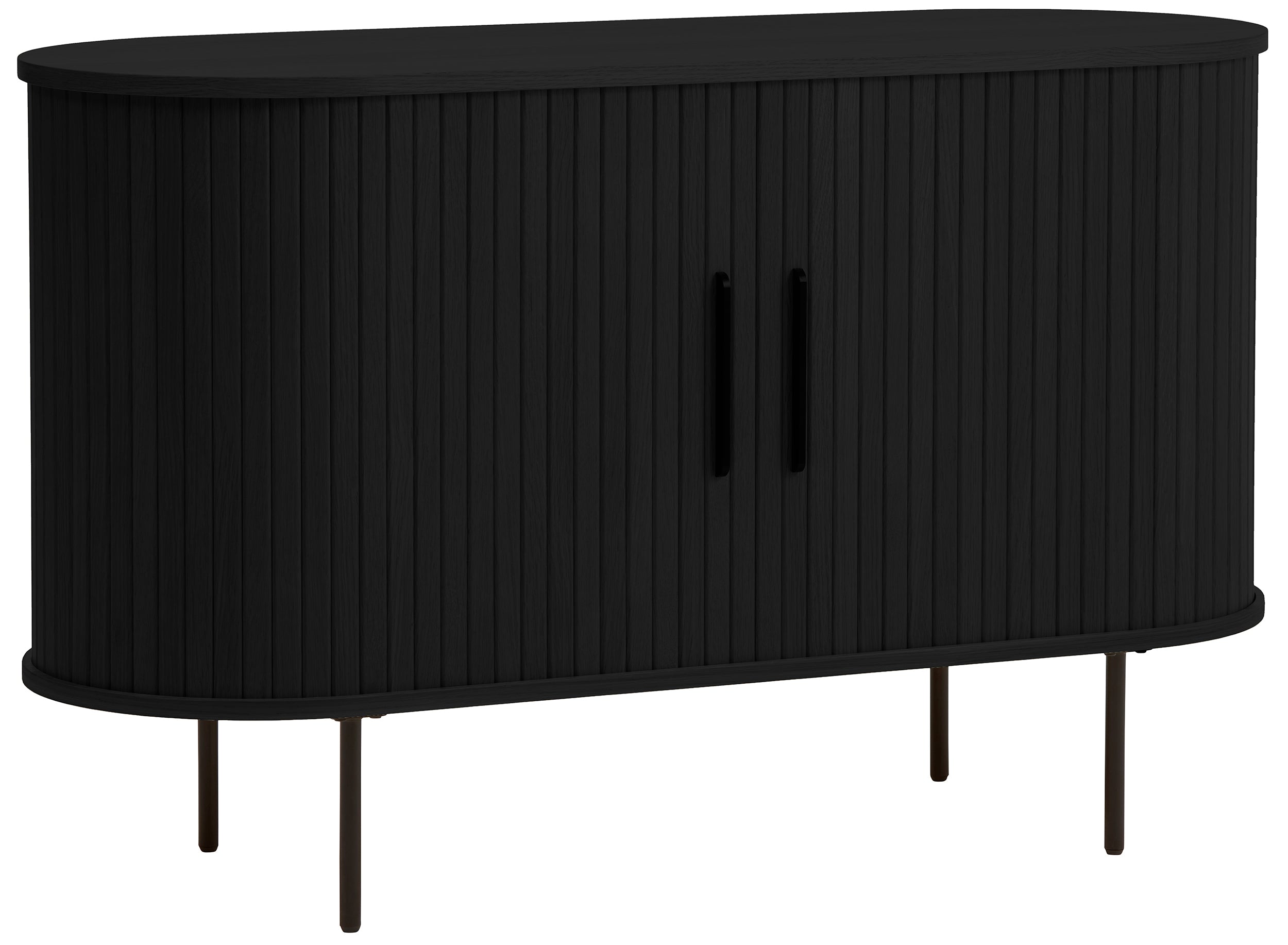 Kommode Gativel 120 cm Lamellen Eiche Schwarz