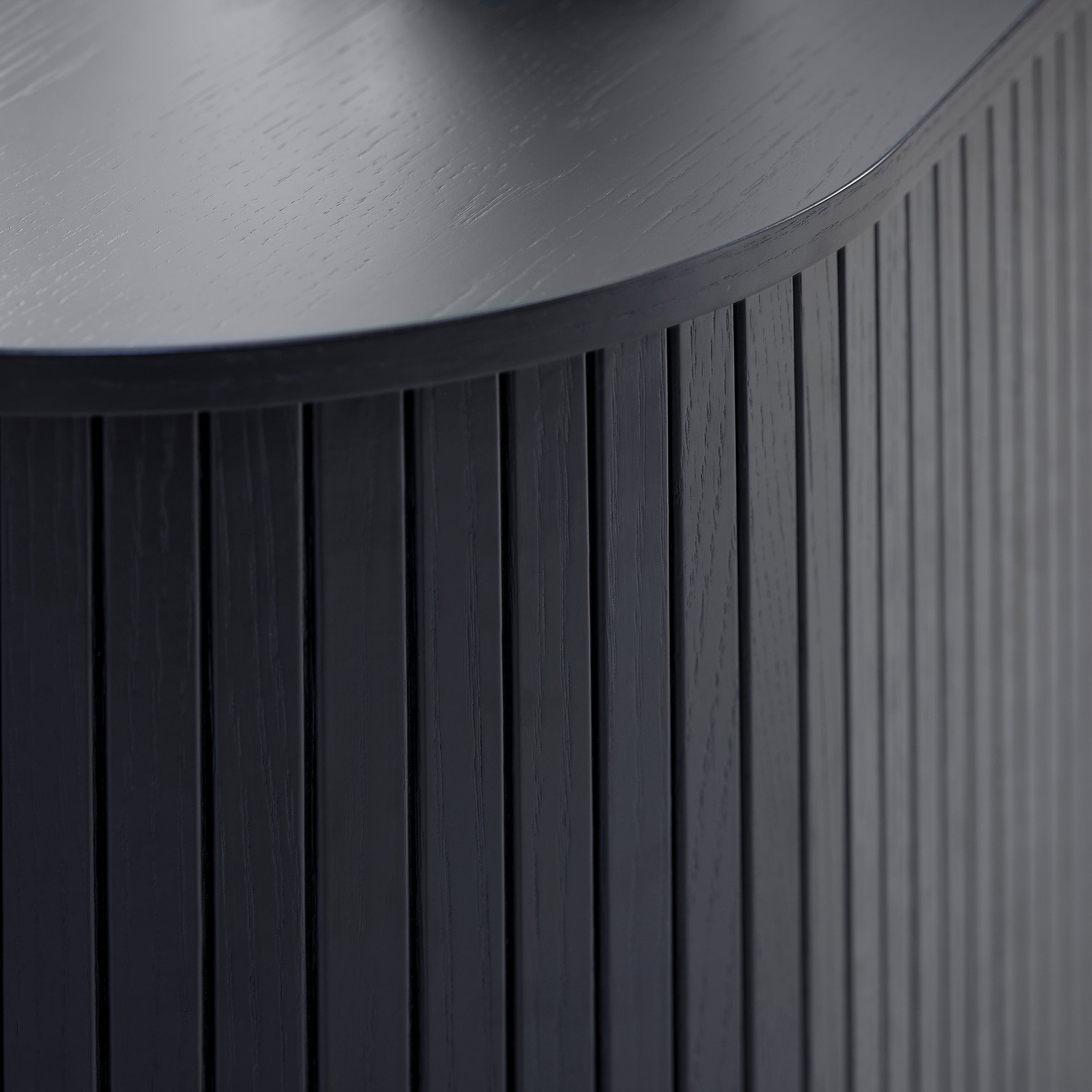 Kommode Gativel 120 cm Lamellen Eiche Schwarz