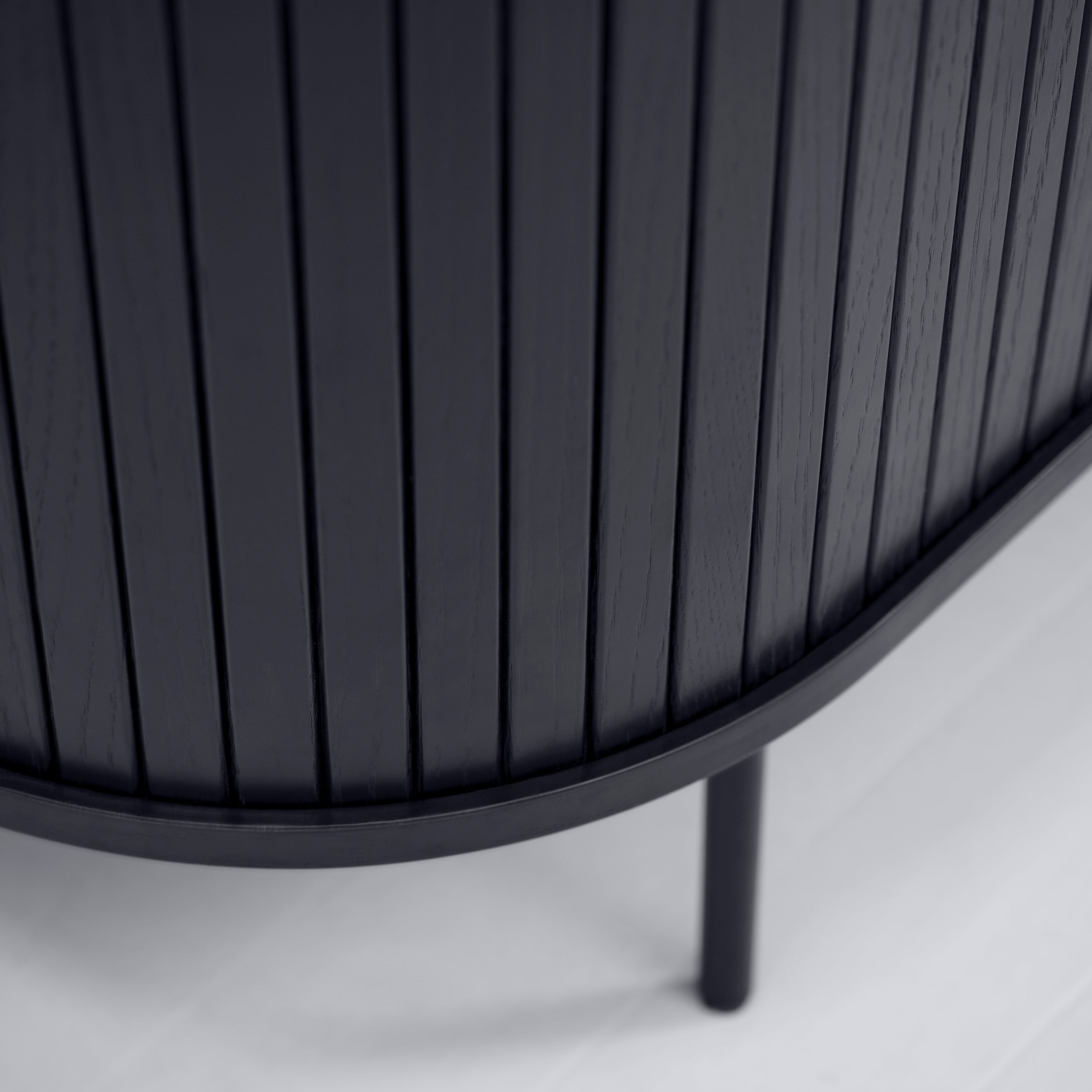Kommode Gativel 120 cm Lamellen Eiche Schwarz